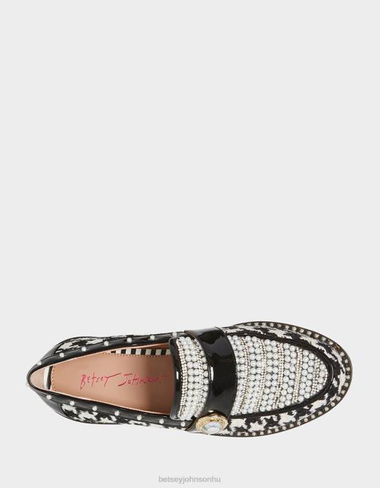 nők Betsey Johnson mariam fekete-fehér cipő VFJ6S118