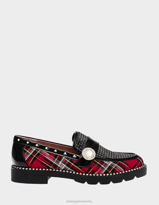 nők Betsey Johnson mariam piros kockás cipő VFJ6S28