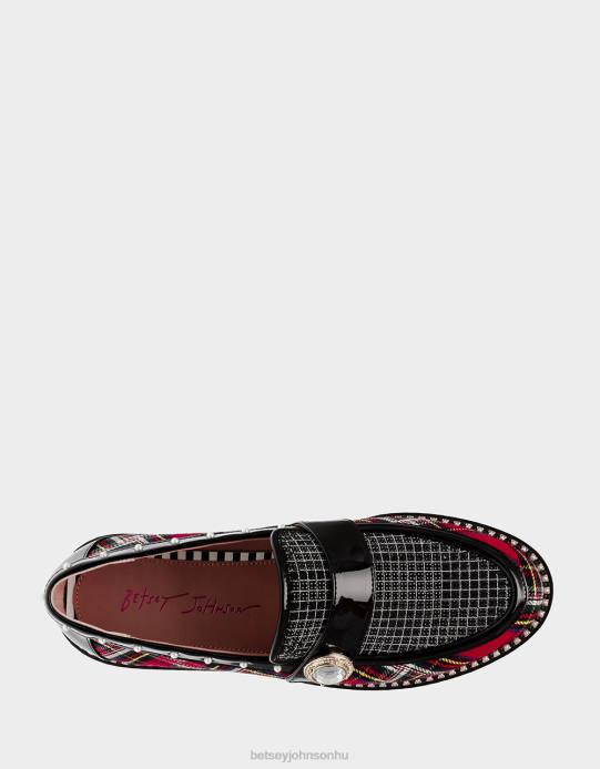 nők Betsey Johnson mariam piros kockás cipő VFJ6S28