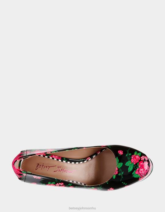 nők Betsey Johnson Bonnee fekete multi cipő VFJ6S109