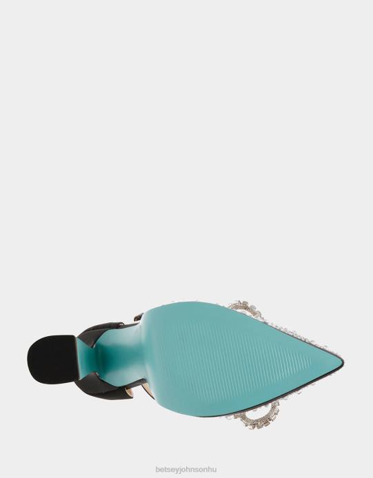 nők Betsey Johnson cher fekete szatén cipő VFJ6S85