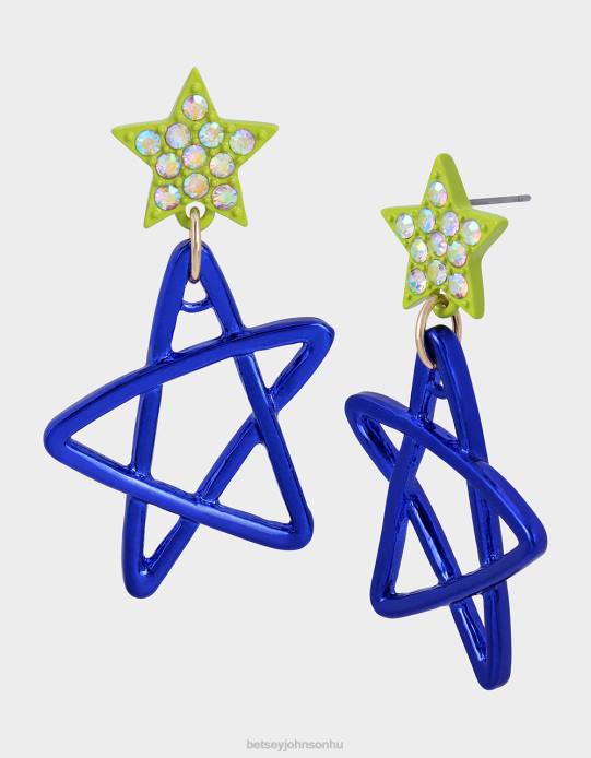 nők Betsey Johnson gyerek giccs kis csillag csepp fülbevaló kék ékszerek VFJ6S348