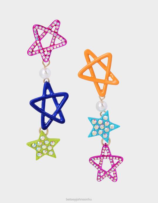 nők Betsey Johnson kidult giccs csillag mismatch lineáris fülbevaló több ékszerek VFJ6S364