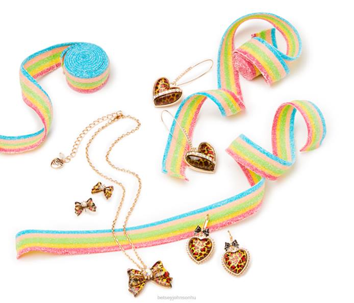nők Betsey Johnson szív csepp fülbevaló leopárd ékszerek VFJ6S339