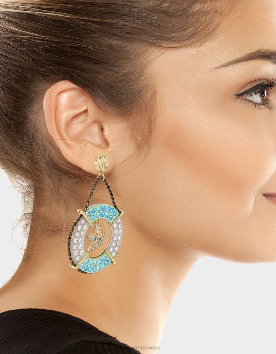 nők Betsey Johnson tempomat életmentő csepp fülbevaló kék ékszerek VFJ6S310