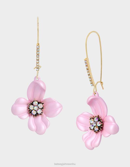 nők Betsey Johnson virágbemutató virág csepp fülbevaló rózsaszín ékszerek VFJ6S343