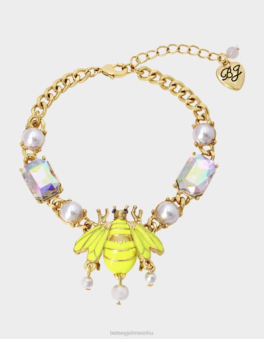 nők Betsey Johnson virágbemutató méh flex karkötő sárga ékszerek VFJ6S352