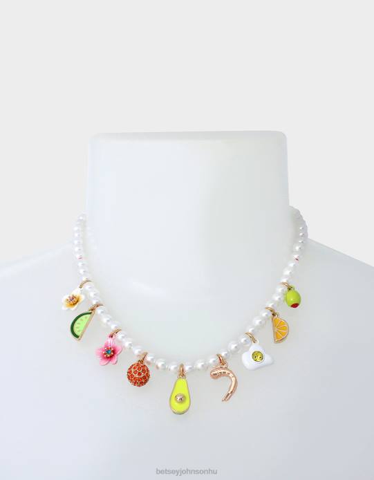 nők Betsey Johnson Brunch charm elülső nyaklánc több ékszerek VFJ6S317