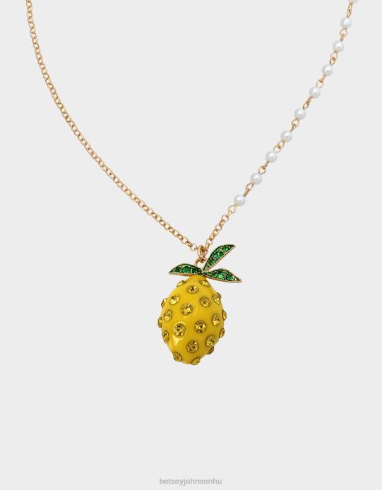 nők Betsey Johnson citrom csepp hosszú medál nyaklánc sárga ékszerek VFJ6S342