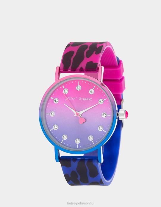 nők Betsey Johnson Betsey time ombre leopárd óra rózsaszín multi ékszerek VFJ6S359
