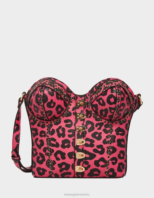nők Betsey Johnson fűzős giccses szerelem crossbody fekete/rózsaszín kiegészítők VFJ6S219
