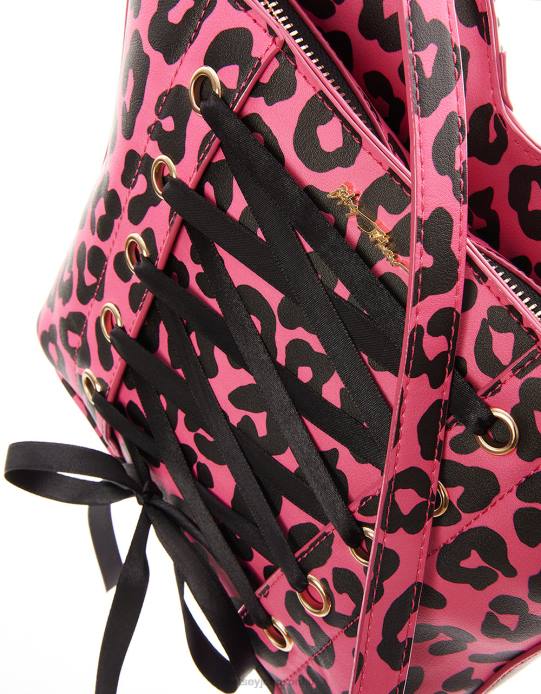 nők Betsey Johnson fűzős giccses szerelem crossbody fekete/rózsaszín kiegészítők VFJ6S219
