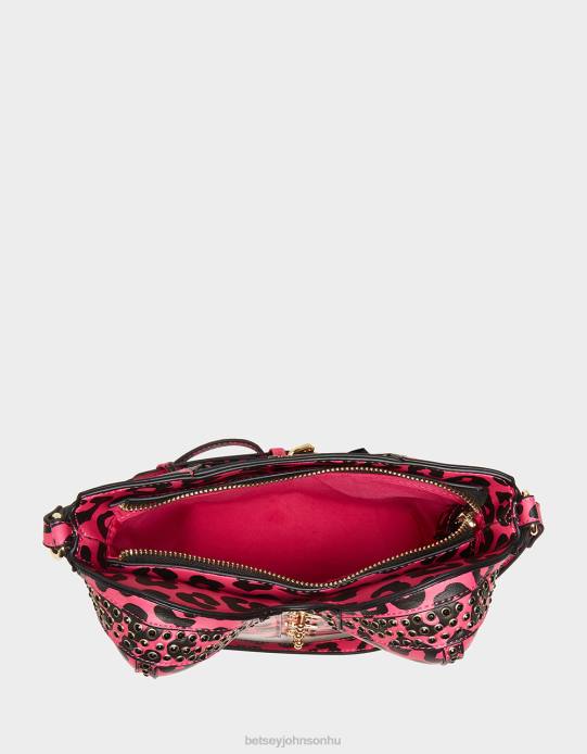 nők Betsey Johnson fűzős giccses szerelem crossbody fekete/rózsaszín kiegészítők VFJ6S219