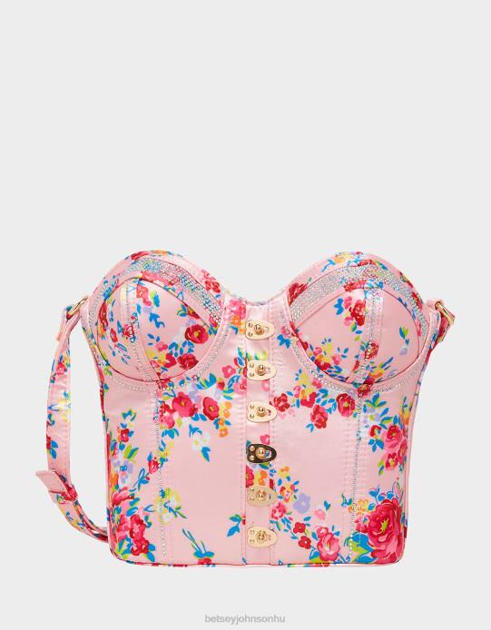 nők Betsey Johnson fűzős giccses szerelem crossbody virágos kiegészítők VFJ6S220