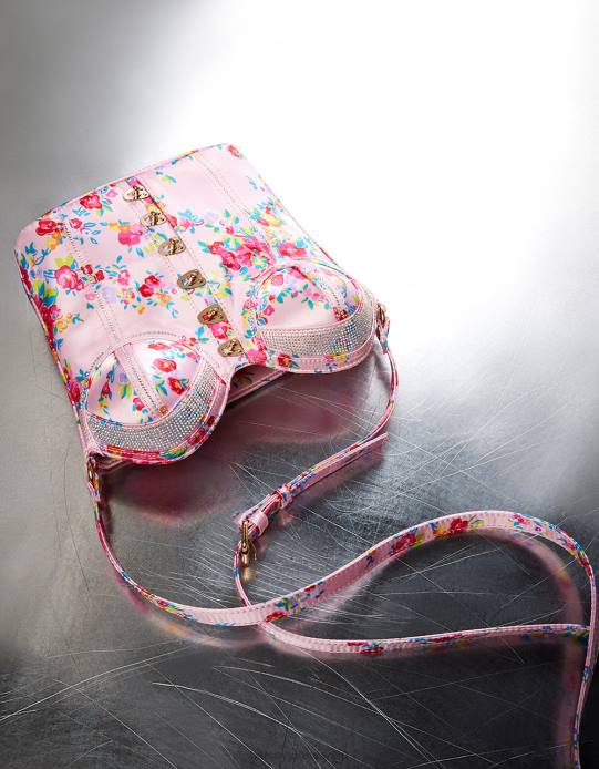 nők Betsey Johnson fűzős giccses szerelem crossbody virágos kiegészítők VFJ6S220