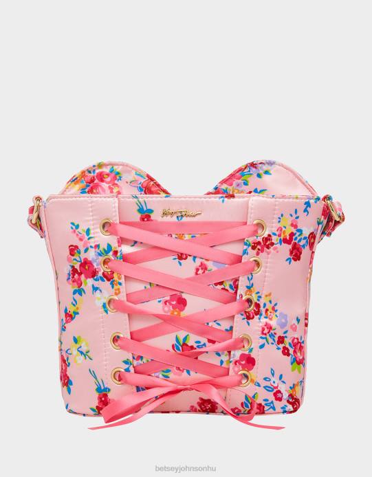 nők Betsey Johnson fűzős giccses szerelem crossbody virágos kiegészítők VFJ6S220