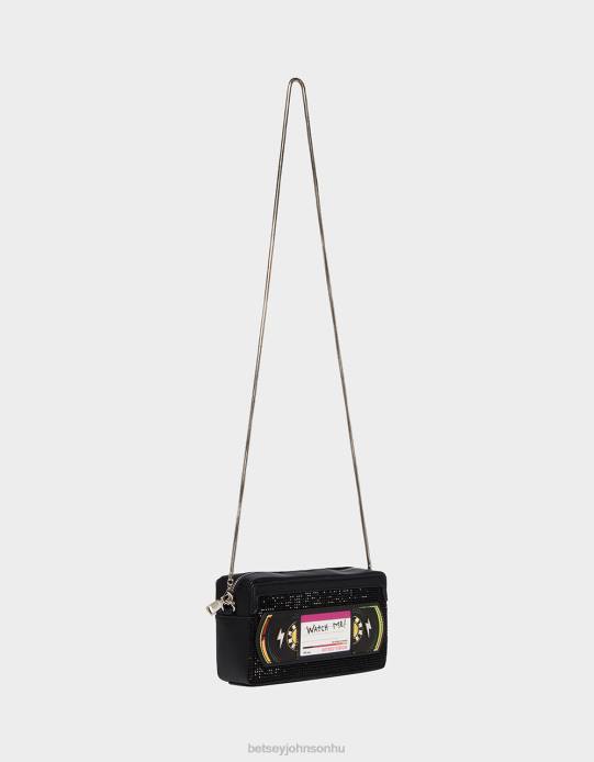 nők Betsey Johnson giccs légy kedves rewind vhs crossbody fekete kiegészítők VFJ6S223