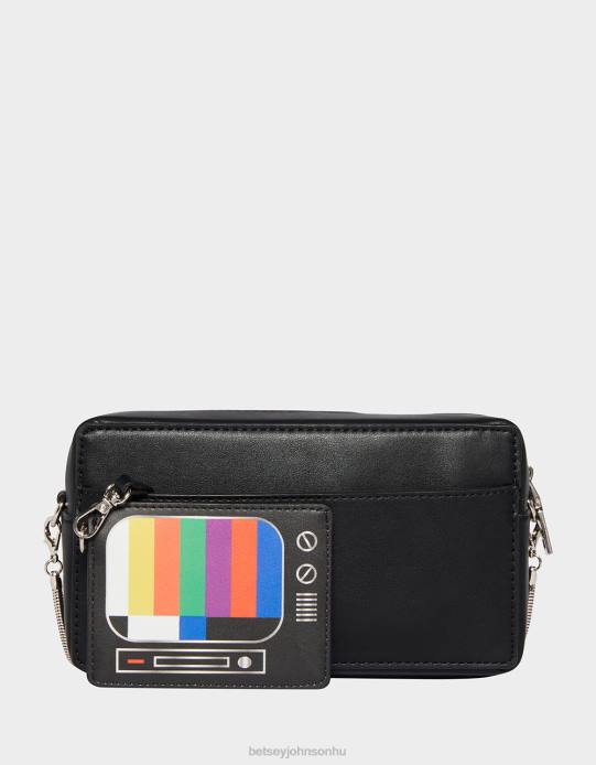 nők Betsey Johnson giccs légy kedves rewind vhs crossbody fekete kiegészítők VFJ6S223