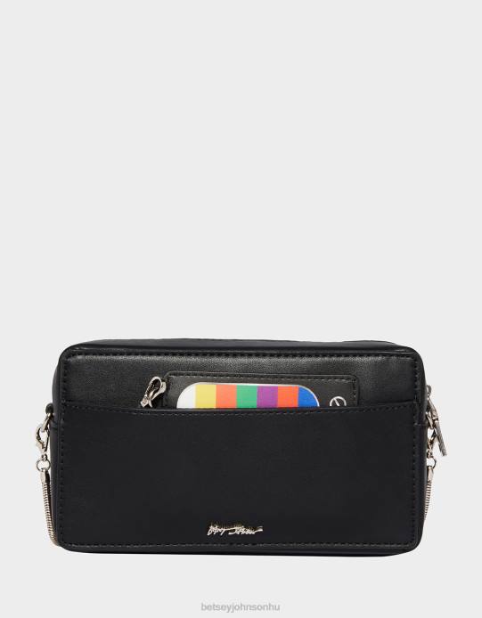 nők Betsey Johnson giccs légy kedves rewind vhs crossbody fekete kiegészítők VFJ6S223