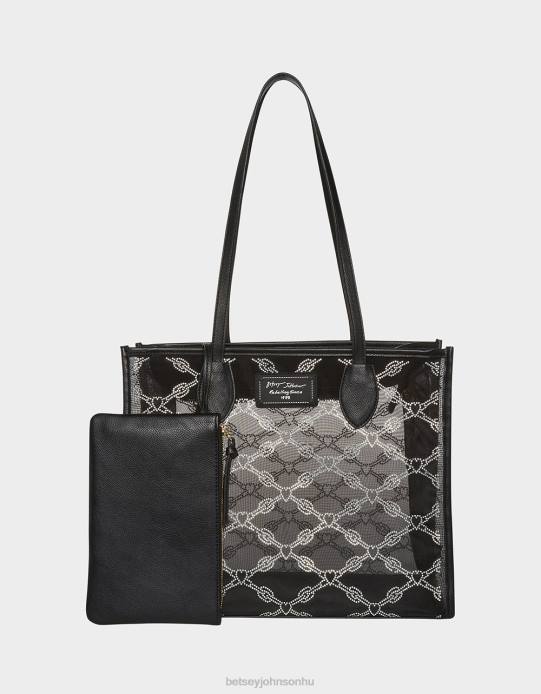 nők Betsey Johnson glam mesh kő táska fekete kiegészítők VFJ6S253