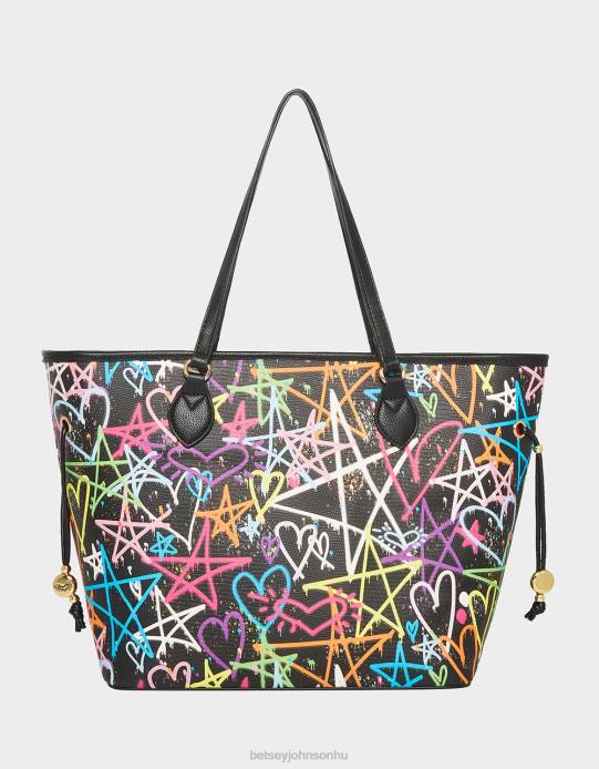 nők Betsey Johnson graffiti édes 2 tote fekete kiegészítők VFJ6S207