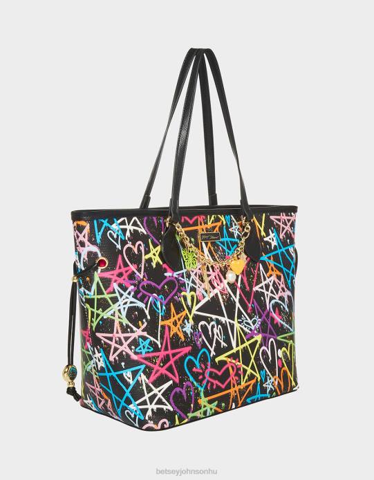 nők Betsey Johnson graffiti édes 2 tote fekete kiegészítők VFJ6S207