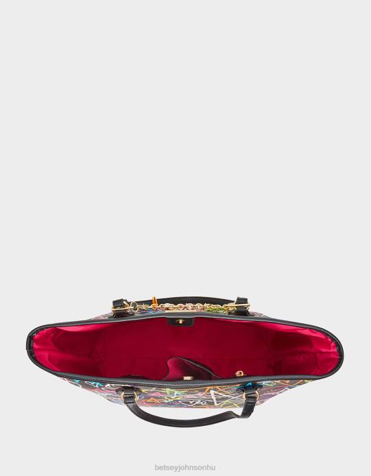 nők Betsey Johnson graffiti édes 2 tote fekete kiegészítők VFJ6S207