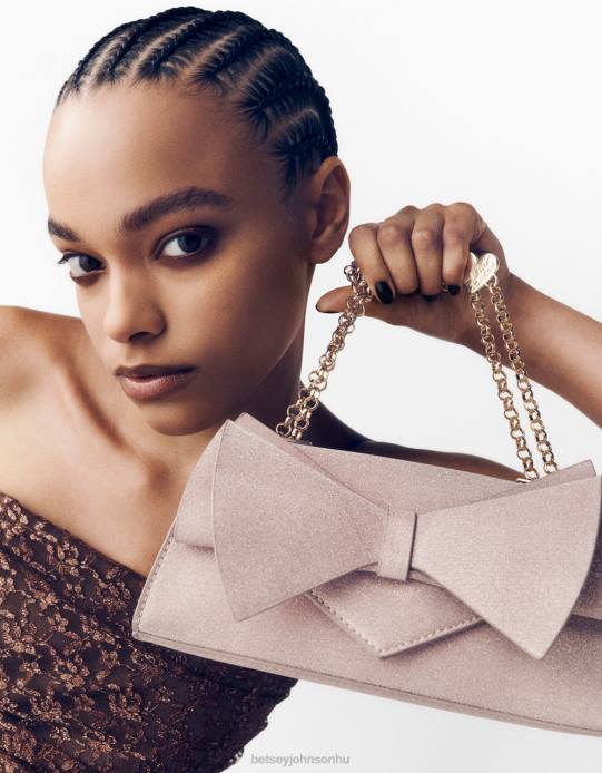 nők Betsey Johnson szögletes masni kabrió táska pezsgő kiegészítők VFJ6S249