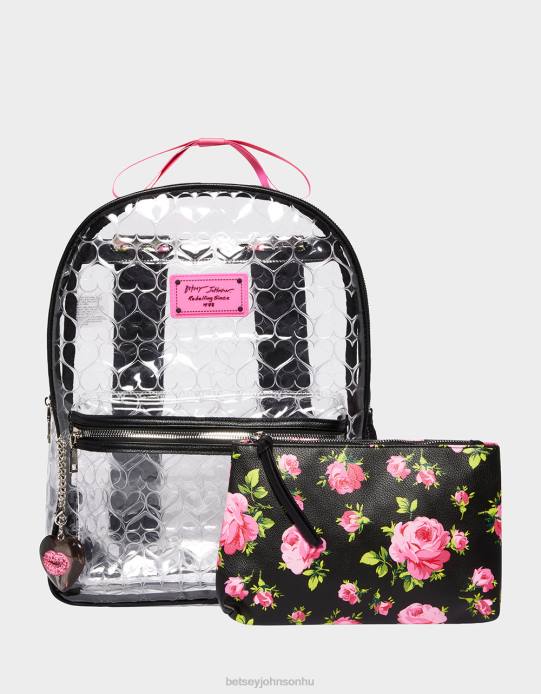 nők Betsey Johnson átlátszó hátizsák tokkal fekete kiegészítők VFJ6S231