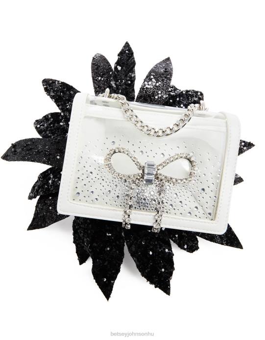 nők Betsey Johnson átlátszó átalakítható táska strassz masnival fehér kiegészítők VFJ6S225