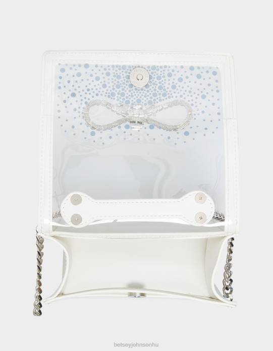 nők Betsey Johnson átlátszó átalakítható táska strassz masnival fehér kiegészítők VFJ6S225
