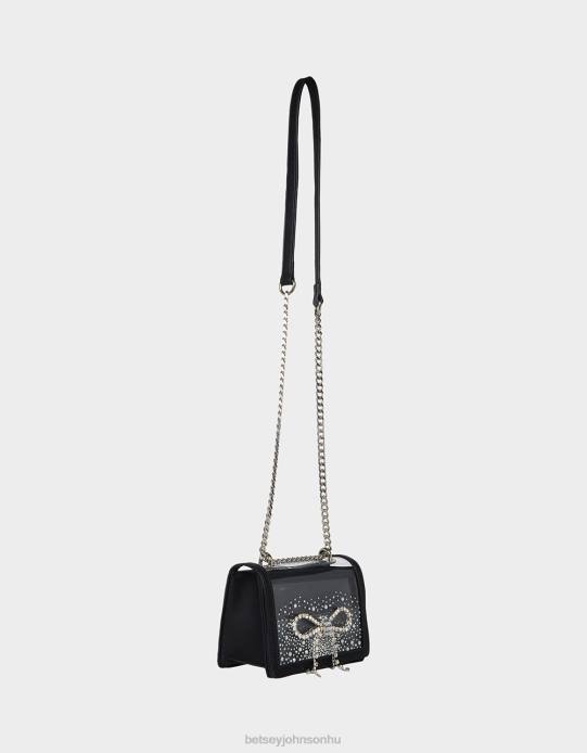 nők Betsey Johnson átlátszó átalakítható táska strassz masnival fekete kiegészítők VFJ6S238