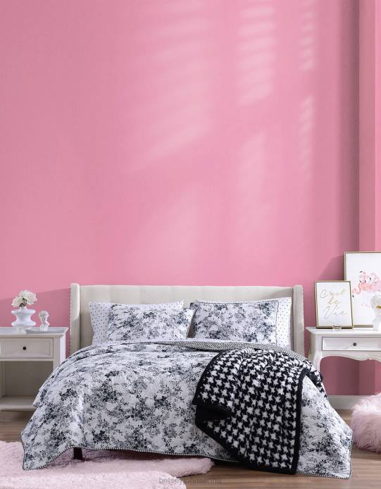 egynemű Betsey Johnson virágos szőlőskert király paplan álszett fekete kiegészítők VFJ6S413