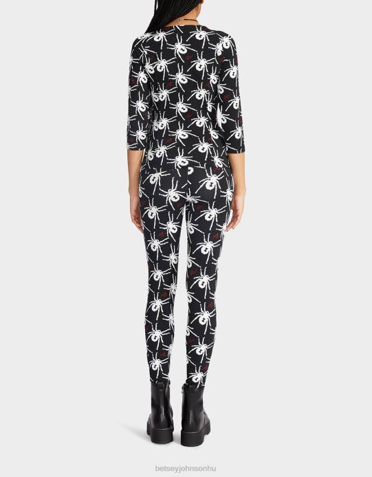 nők Betsey Johnson 80. bash fűző raglán felső fekete-fehér ruházat VFJ6S305