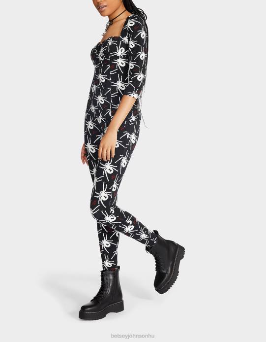 nők Betsey Johnson 80. bash fűző raglán felső fekete-fehér ruházat VFJ6S305