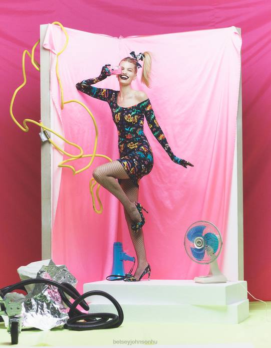 nők Betsey Johnson 80. bash fűző raglán felső tetoválás tetoválás pri ruházat VFJ6S292