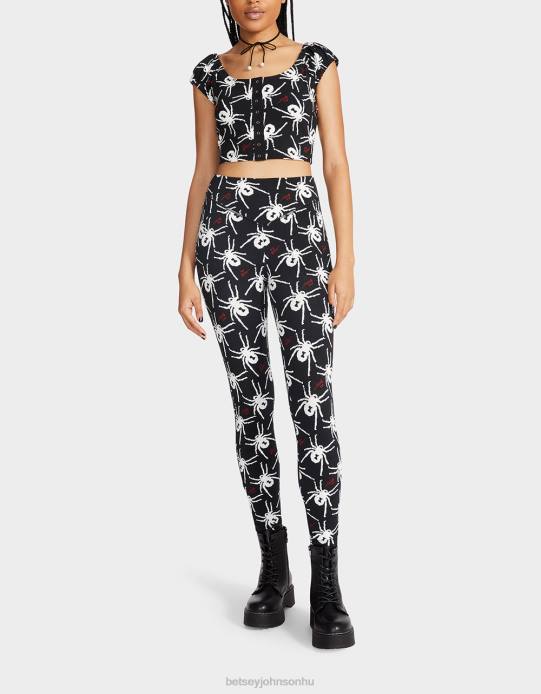 nők Betsey Johnson 80. bash második bőr legging fekete-fehér ruházat VFJ6S304