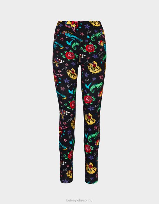 nők Betsey Johnson 80. bash második bőr leggings tetoválás tetoválás pri ruházat VFJ6S287