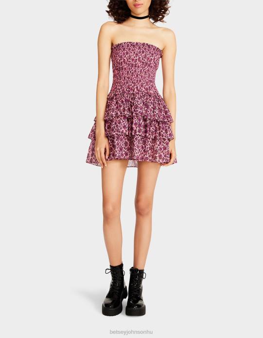 nők Betsey Johnson Vintage ditsy virágos pánt nélküli mini ruha rózsaszín ruházat VFJ6S294