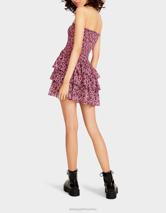 nők Betsey Johnson Vintage ditsy virágos pánt nélküli mini ruha rózsaszín ruházat VFJ6S294