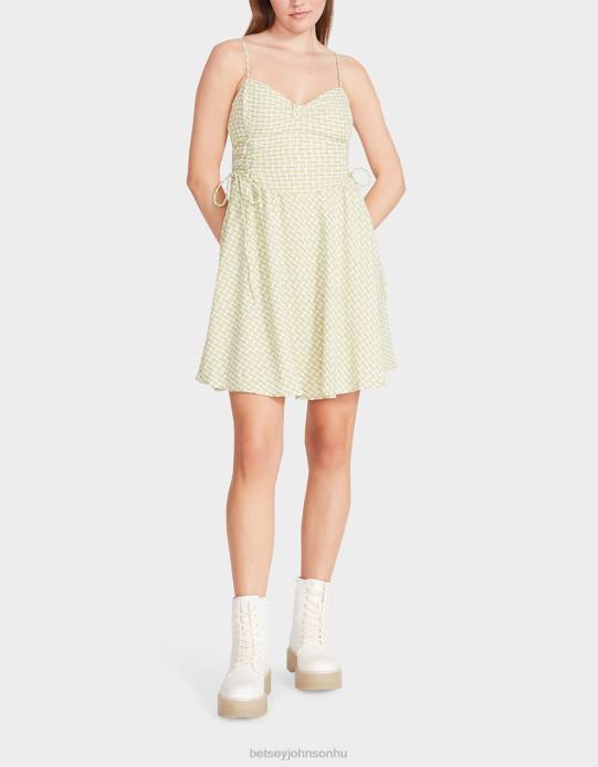 nők Betsey Johnson bella frocked pöttyös miniruha mész ruházat VFJ6S299
