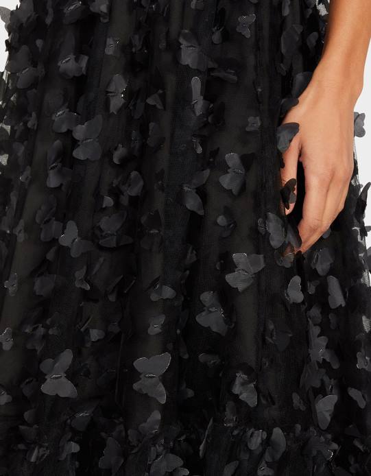 nők Betsey Johnson gyönyörű pillangós maxi ruha fekete ruházat VFJ6S275