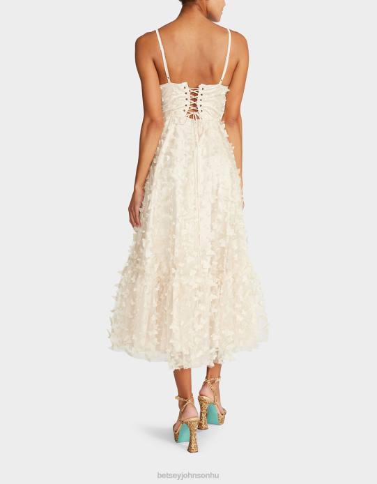 nők Betsey Johnson gyönyörű pillangós maxi ruha krém ruházat VFJ6S273