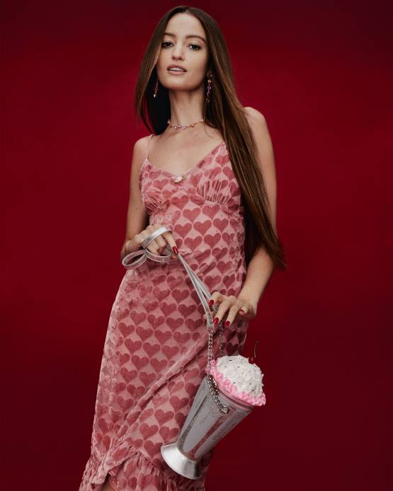 nők Betsey Johnson kiégett bársony szívű midi ruha rózsaszín ruházat VFJ6S308