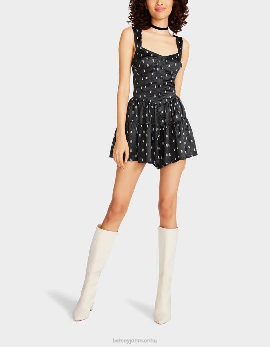 nők Betsey Johnson koponyás romboló fekete ruházat VFJ6S277