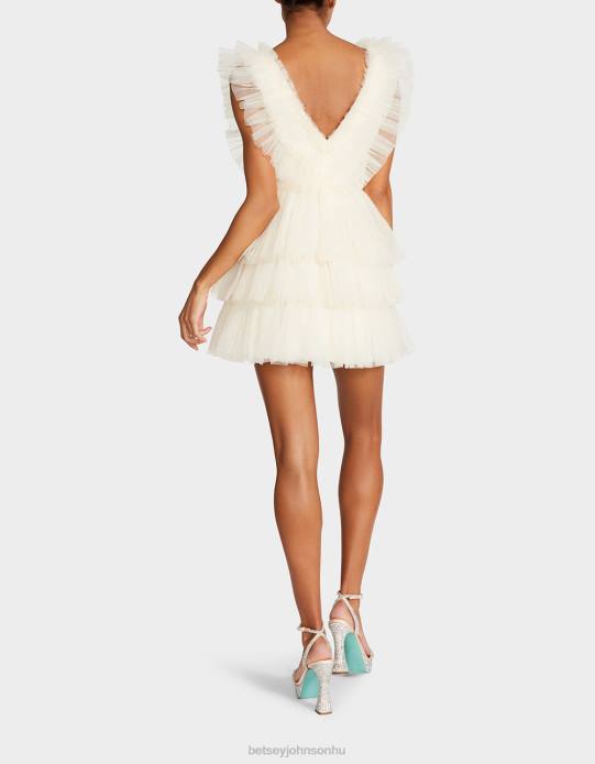 nők Betsey Johnson lépcsőzetes tüll ruha krém ruházat VFJ6S263