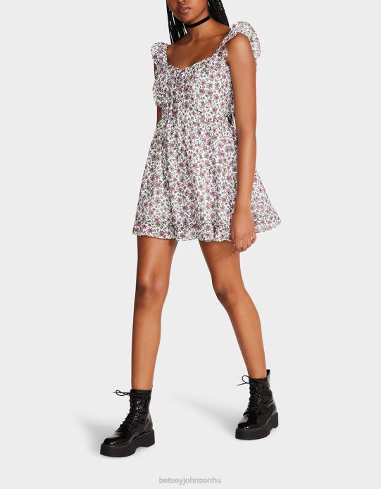 nők Betsey Johnson vintage ditsy virágos mini ruha fehér több ruházat VFJ6S300